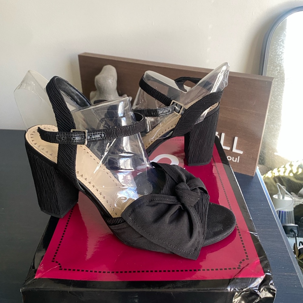 Black Bow Detail Heels